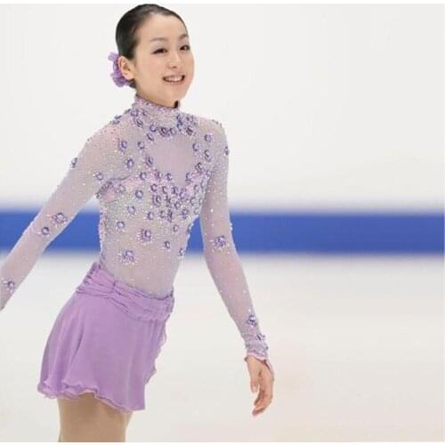 Hot Sales Ice Figure Skating Dresses Fashion New Brand Competition Child Figure Skating Dress Crystal DR3691