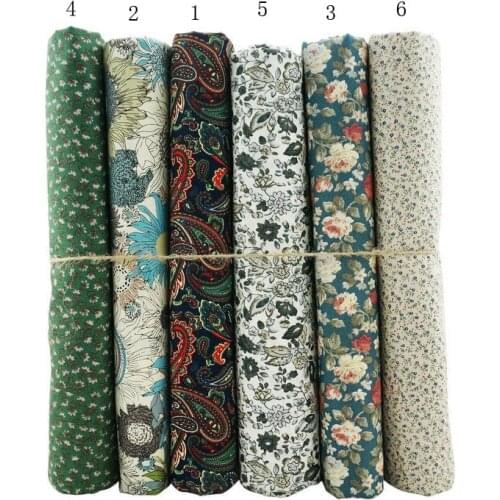 Recommend 50x145cm 6 Green Colors For Selection Flower Printed Cotton Fabric Bedding, Quilting, Cloth DIY cotton fabric