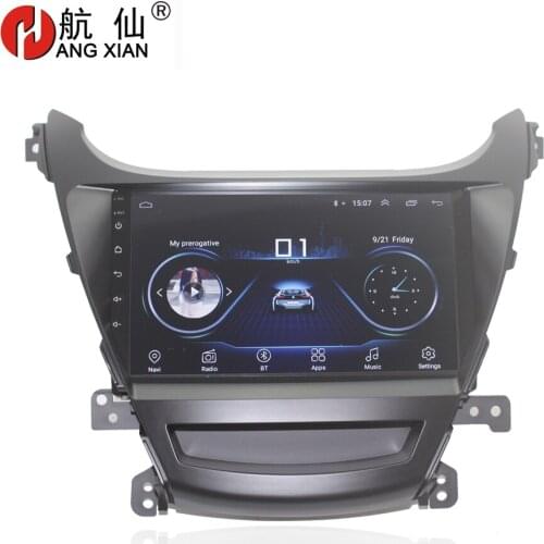 HANG XIAN 9" Quadcore Android 8.1 Car radio for Hyundai Elantra 2014 car dvd player GPS navi bluetooth wifi steering wheel