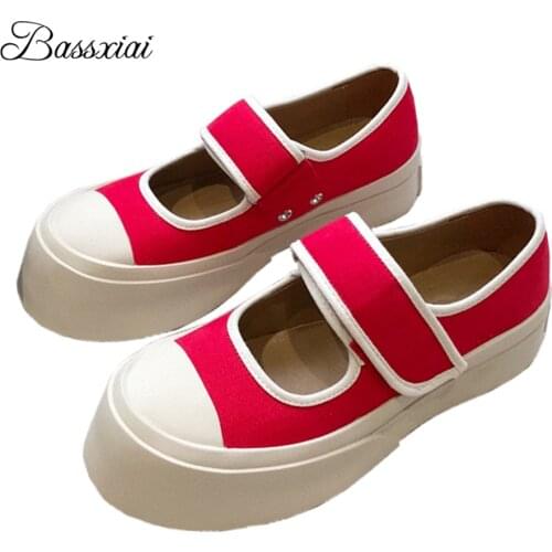 Preppy Style Round Toe Casual Shoes Woman Flat Heel Denim Real Leather Spring Autumn Slip-on Outwear Zapatos Mujer