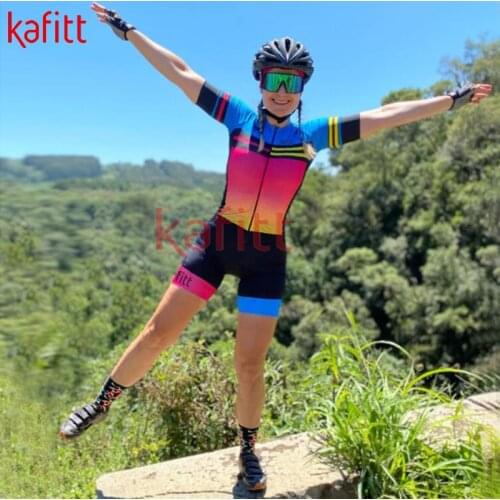 Kafitt professional womens triathlon outdoor suit summer breathable tight cycling suit short-sleeved suit cycling suit jumpsuit