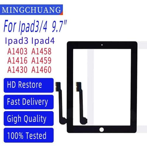 Touch Screen Replacement For iPad 3 4 iPad3 iPad4 A1403 A1416 A1430 A1458 A1459 A1460 Touch Outer Digitizer Sensor Glass Panel