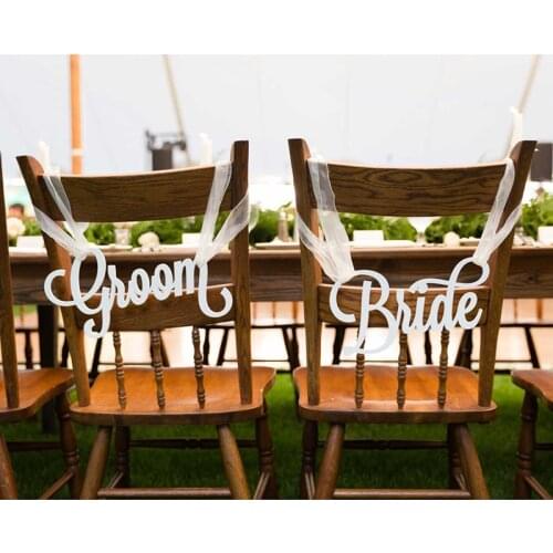 Chair Signs for Wedding, Hanging Chair Signs Rustic Wedding Signs Bride & Groom Wedding Decoration Party Supplies