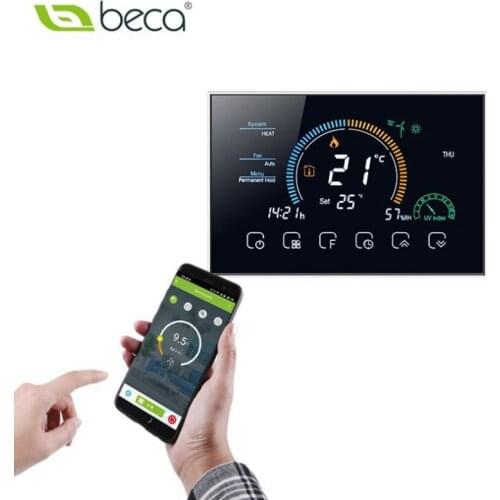 WiFi Intelligent LCD Panel Central Air Conditioning Thermostat Fan Coil Control Thermometer Hygrometer Meteo Temperature