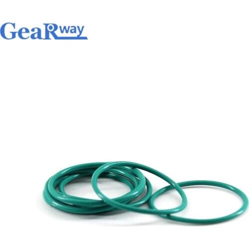Gearway Fluorine Rubber O Ring Seal 1.2mm CS Green FKM O ring Sealing Gasket 5/5.5/6/8/10/12mm OD 70SH Hardness O Ring Seal