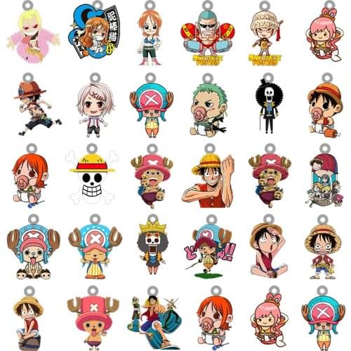 Japanese Anime One Piece Charms Acrylic Pendants For Jewelry Making Animation Peripheral Epoxy Resin Accessories