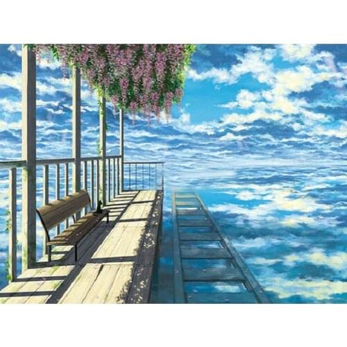 YIKEE diamond painting Heaven train station,large diy diamond painting,diamond painting full square new arrival Y1070