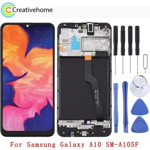 LCD Screen and Digitizer Full Assembly With / Without Frame for Samsung Galaxy A10 / SM-A105F (Single Card Version)