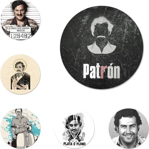 Pablo Escobar Icons Pins Badge Decoration Brooches Metal Badges For Backpack Decoration 58mm