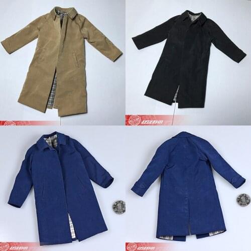 1/6 Black Blue khaki Classic Detective Dust coat Wind Suit Clothes F 12'' Phicen JO Figure