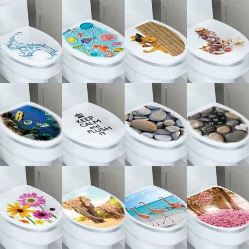 1Pcs 3D Toilet Sticker Decoration Wallpaper Bathroom Decor Accessories Wall Stickers Muraux Room Home Decor WC Sticker Decoratie