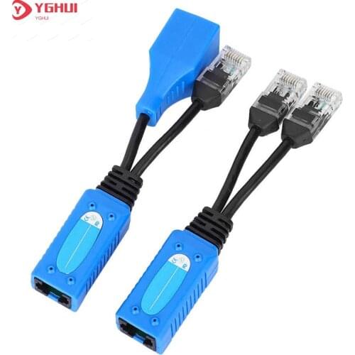 2Pcs/1pair RJ45 Splitter Combiner uPOE Cable Kit POE Adapter Cable Connectors Passive Power Cable