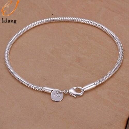 3MM Snake Bones Bracelet Ladies Simple Chain Bracelet Fashion Popular Silver Colour Jewelry Couple Jewelry high-end Gifts