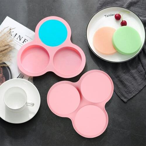 3-Cavity Large Round Disc Candy Silicone Mold Shallow Cylinder Cake Mold Silicone Classic Collection Mould Shapes
