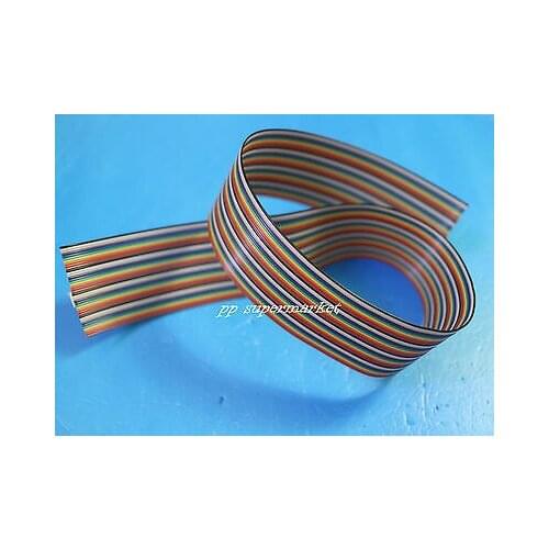 50CM 1M 2M 5M 10M 40 pin Flat Color Rainbow Ribbon IDC Cable Wire Rainbow Cable
