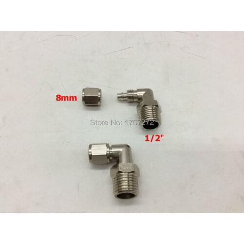 Free shipping brass quick connectors for 8mm hose and 1/2 thread direction type pipe fitting,copper fitting, brass fitting