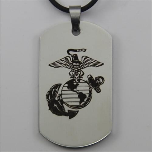 Free Shipping YGK JEWELRY Hot Saless Polished Silver Color USMC Marines Design Stainless Steel Dog Tag Pendant