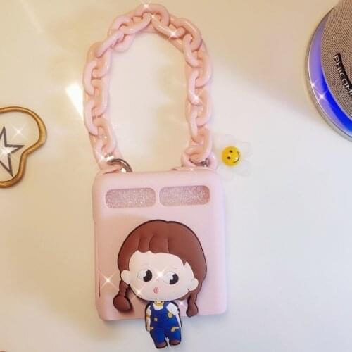 For Samsung Galaxy zflip mobile phone case f7070 f7000 folding 5g portable chain holder