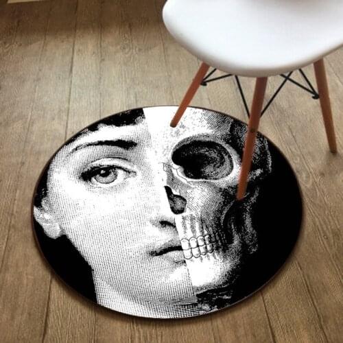 DeMissir 3D Modern Women Face Pattern Round Carpet 60CM~200CM For Living Room Rugs Floor Mat tapetes de quarto schapenvacht para