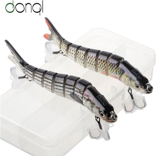 DONQL 2Pcs Wobbler Jointed Fishing Lure Sinking Bass Hard Crankbait 8 Segment Bait Artificial Plastic Swimbait Fish Tackle Lure