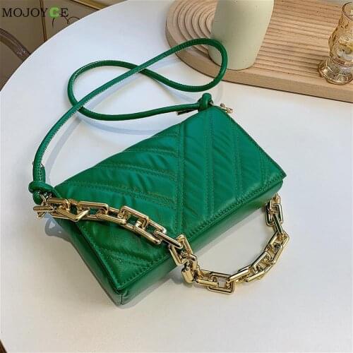 Branded Womens Shoulder Bags 2021 Thick Chain Black Flap Quilted Shoulder Purses And Handbag Women Hobos Bag Ladies Pillow Bag