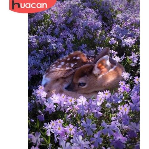 HUACAN DIY Diamond Painting 5D Deer Diamond Art Embroidery Animal New Arrival Mosaic Home Decor
