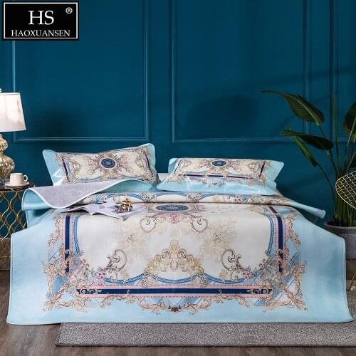 Floral pattern Cowhide mat Three piece suit 8 KG Multicolor Full grain leather mat Air conditioner mat thick 3.2 MM king queen