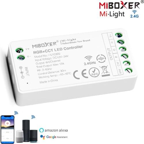 2.4g Milight Led Lights Controller 12v 24v Mi Light Controller Rgb Cct Rgbw Rgbcct Iboxer Pwm Controller Alexa App Remote