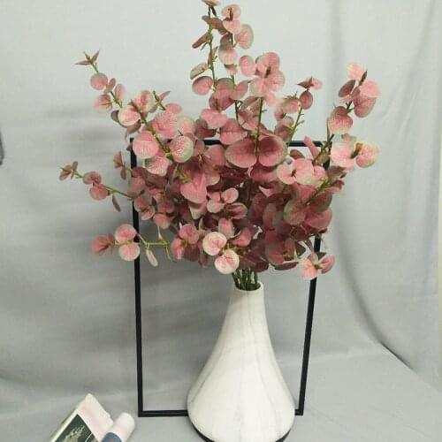 Red Artificial Plant Leaves Large Eucalyptus Leaf Plants Home Table Decorative Fake Plants For Home Party Decor