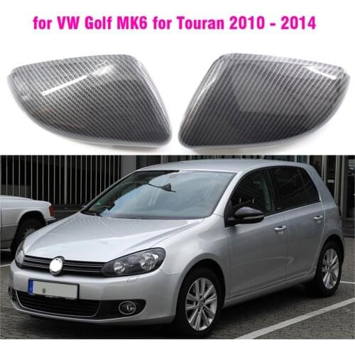 Carbon Fiber Gloss Black Mirror Cover Rearview Side Mirror Cap Replacement parts For VW Volkswagen Golf 6 MK6 for Touran