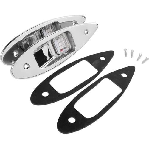 Boat Signal Lamp Side Marker Light Navigation Light Red Green Stainless Steel Waterproof Boat Yacht Warning Light Signal Lamp