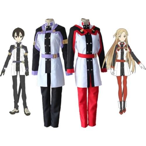 SAO Sword Art Online Film Alfheim Online Kirito Yuuki Asuna Cosplay Kirigaya Kazuto Costume Halloween Party Clothing Outfit Set