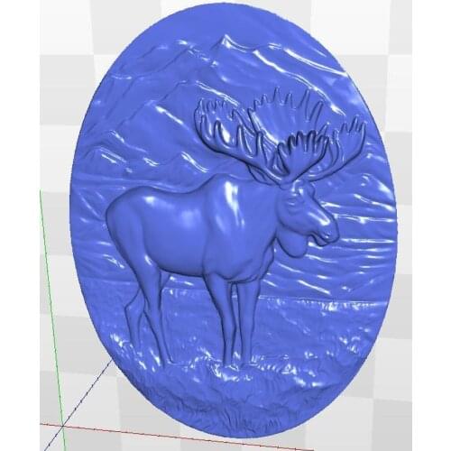 Model relief 3d artcam elk_1 for cnc in STL file format