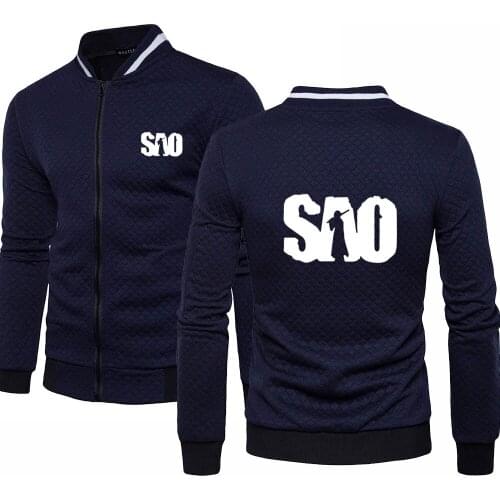 2021 new Mens pullover Spring Autumn SAO Sword Art Online print Anime COS Clothing high quality Cotton Mens jackets