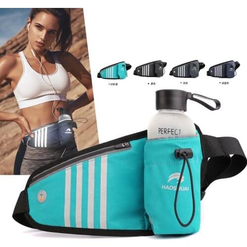 Men Nylon Jogging Waist Pack Belt Bags Reflective Strip Anti-theft Close-Fitting Kettle Bottle Male Running Hip Bum Bag Fanny