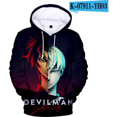 New Devilman Crybaby Debiruman Japan 3D Anime Hoodies Sweatshirt Trend Men/women Clothes Hip-Hop Boys/girls Devilman Pullover