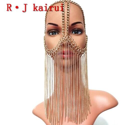 New Fashion RJH031 Gold Chains Layers Head Jewelry Unique Design Chains Head Jewelry Costume Jewelry 2 Colors