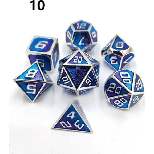 New upscale polyhedral metal dice 7pcs/Set double colors dnd dice set dados rpg dobbelstenen dados rol d4 d6 d8 d10 d12 d20