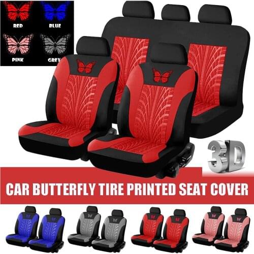 New Style Universal Styling Full Set Butterfly 3d Tire Print Interior Accessories Automobile Protector Car Seat Cover Ornaments