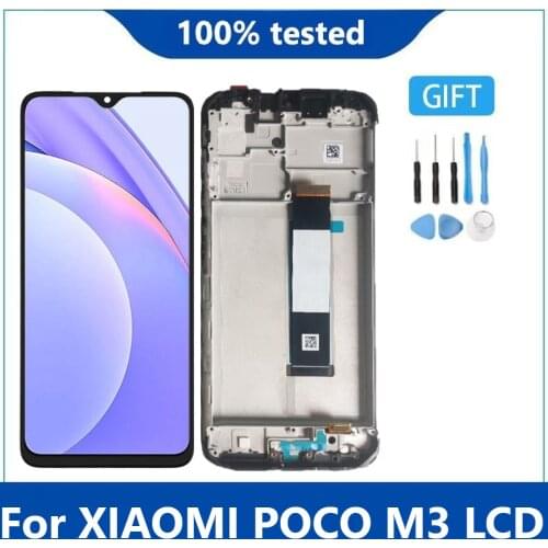 Original LCD For 6.53" XIAOMI POCO M3 LCD Display Screen For POCO M3 Display LCD Screen M2010J19CT/CG With Frame