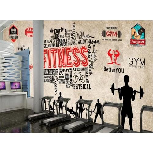 Custom photo wallpaper for walls 3 d mural Nostalgic retro sports gym club image wall background wall papers decoration