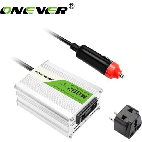 Onever Car Inverter DC12V to AC 220V 200W Power Converter 12v to 220v Inversor Adapter Modified Sine Wave Power with USB Charger