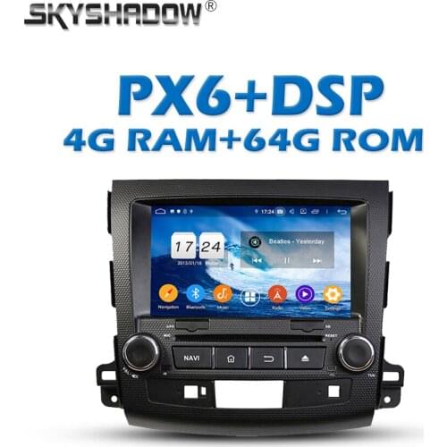 PX6 Car DVD Player DSP Android 10.0 4G + 61280*720 4G GPS map RDS Radio Wifi Bluetooth 5.0 For MITSUBISHI Outlander 2006- 2012