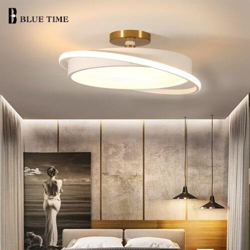 LED Modern Ceiling Lights For Bedroom Living Room Dining Room Black&White Finished Lustre Indoor Lighting LED Ceiling Lamps