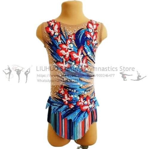 LIUHUO Rhythmic Gymnastics Leotard Figure Skating Dress Womens Girls Ice Skating Performance Competition Dance Artistic Costume