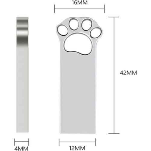 Usb Flash Drive 2 IN 1 Type-c Pendrive Usb2.0 4G 8G 16G 32G 64G 128G Usb Stick Waterproof Pen Drive metal Cat Claw Free Shipping