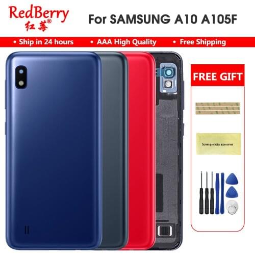 For SAMSUNG Galaxy A10 A105 A105F Back Battery Cover Rear Door Housing Case For Samsung A10 Back Cover Replacement