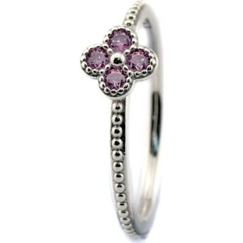Genuine 925 Sterling Silver Rings Pink CZ Oriental Blossom Rings for Women Female Wedding Silver Jewelry berloques anillos