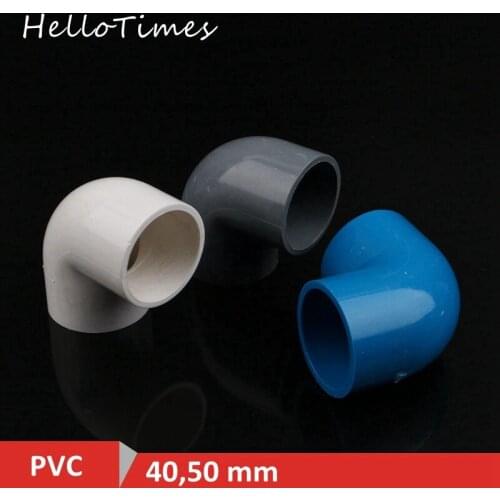 1pc PVC 40mm 50mm Water Pipe 90 Degree Equal Elbow Connector Garden Irrigation Fish Tank Joint Aquarium Adapter