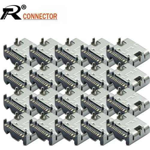 10pcs/lot Type C 16 Pin SMT Socket Connector USB 3.1 Type-C Female Placement SMD DIP for PCB design DIY high current charging